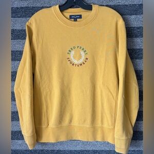 Fred Perry Mustard Crewneck Sweatshirt Men’s Small EUC